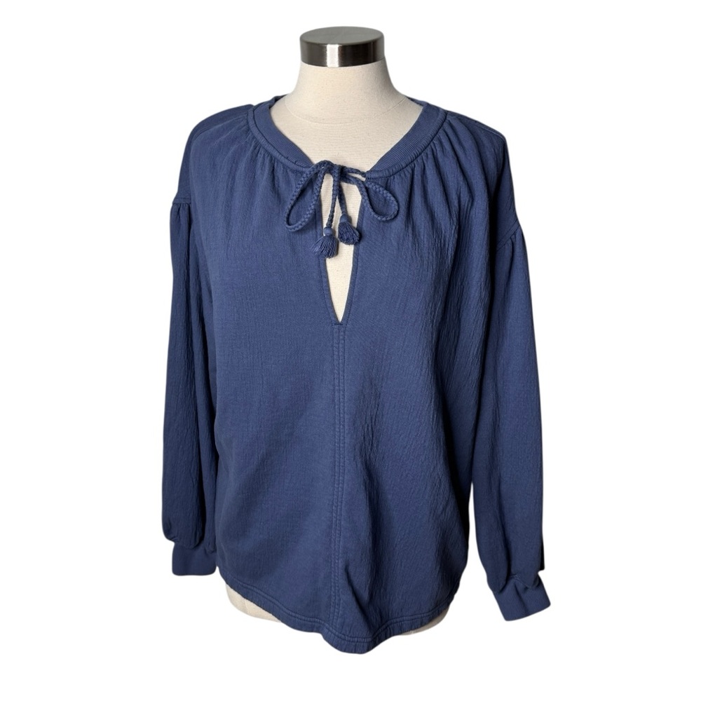 Aerie Easy Street Navy Pullover Front Tie Sweatshirt Sweater‎ Womens XS